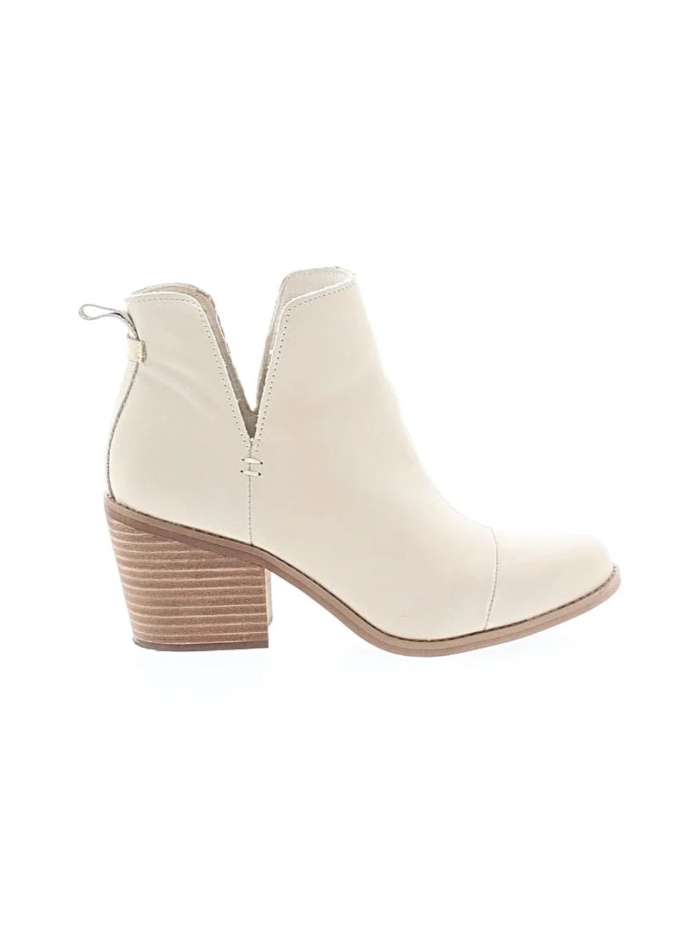 TOMS Women's Cream Ankle Boot with Stacked Heel